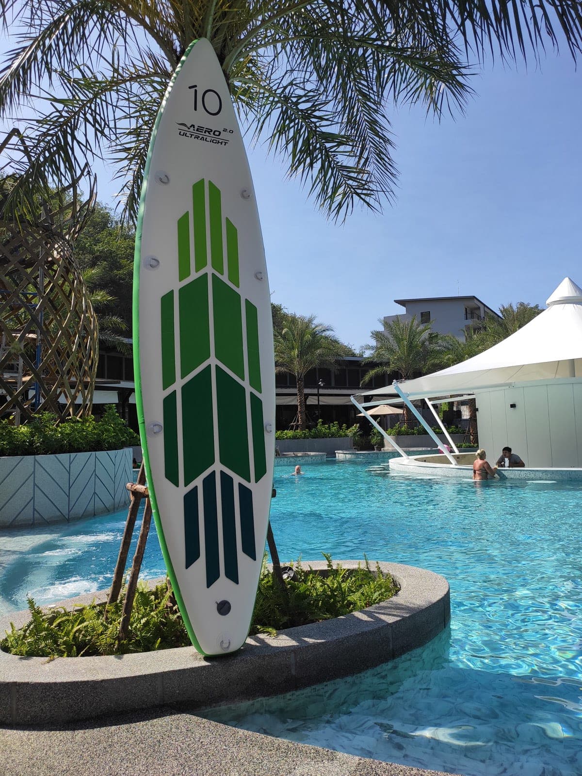 Aero Surf inflatable board on the water